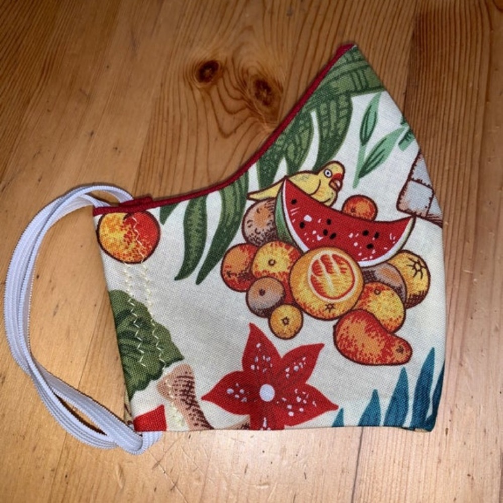 Fridas garden birds flowers handmade face mask